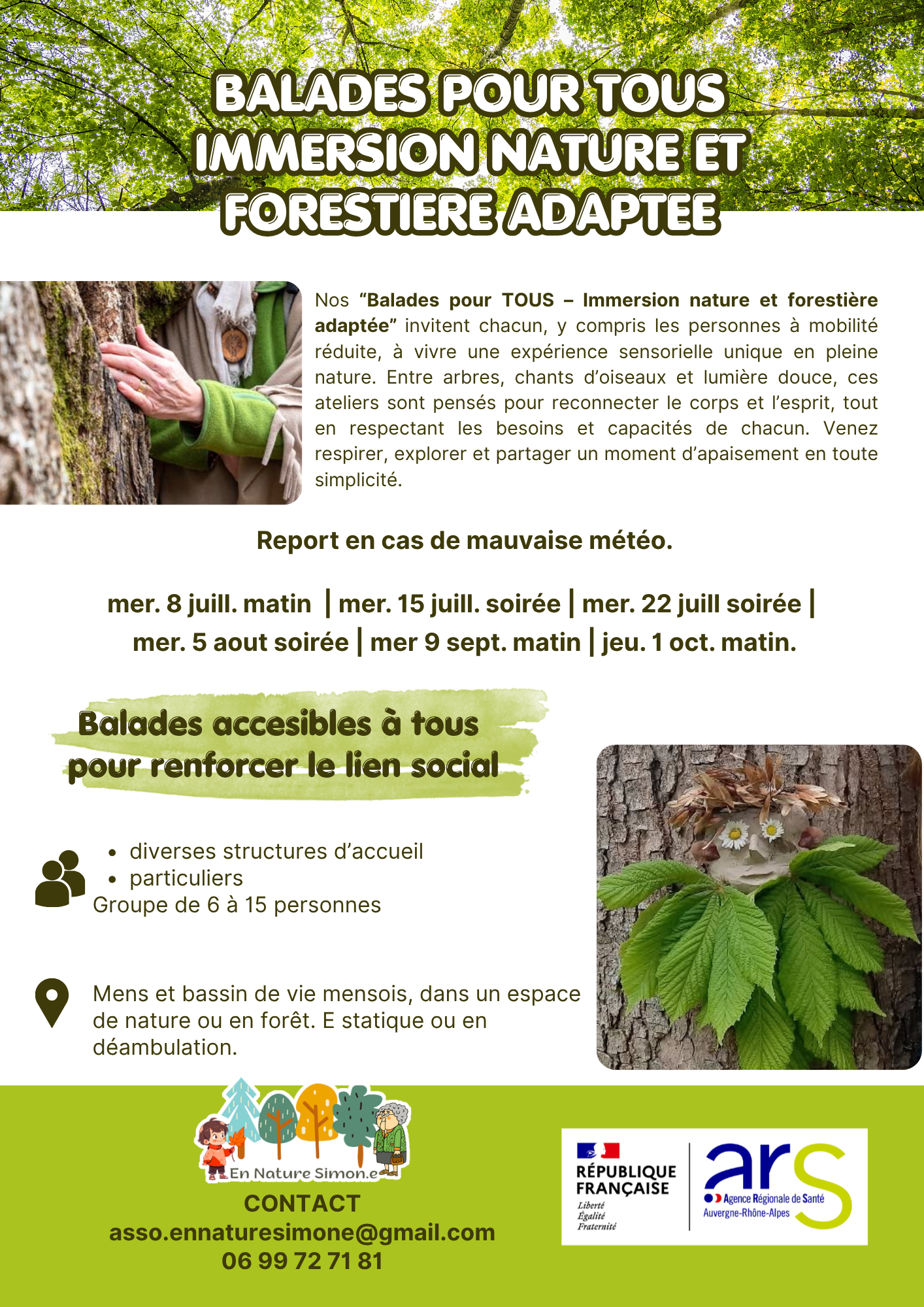  affiche A2.b ATELIERS ADAPTES IMMERSIONS NATURE ET FORESTIERES